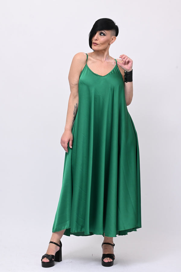Abito sottoveste raso - Verde Gucci