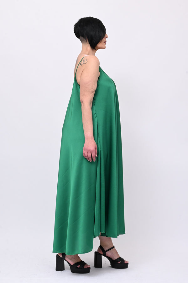 Abito sottoveste raso - Verde Gucci