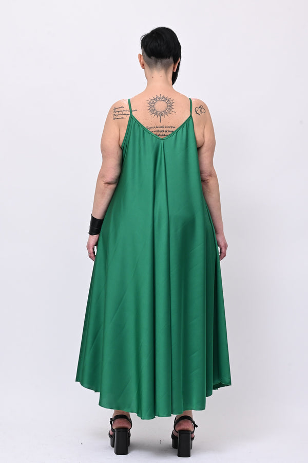 Abito sottoveste raso - Verde Gucci