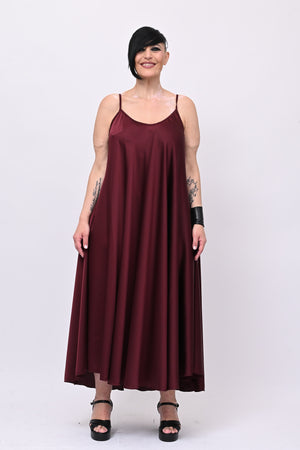 Abito sottoveste raso - Vino