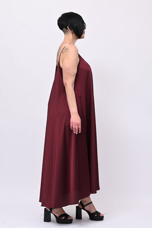 Abito sottoveste raso - Vino