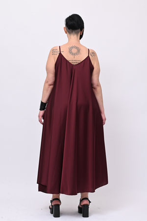 Abito sottoveste raso - Vino