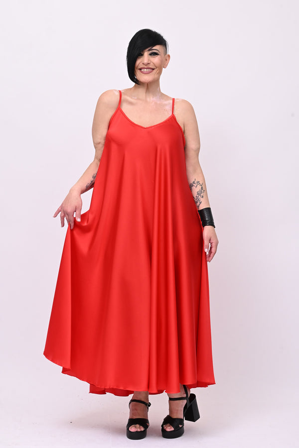 Abito sottoveste raso - Rosso