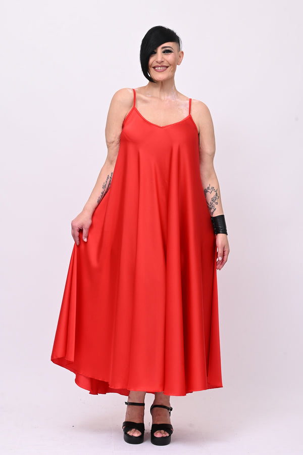 Abito sottoveste raso - Rosso