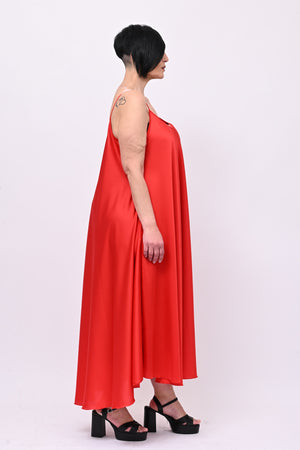 Abito sottoveste raso - Rosso