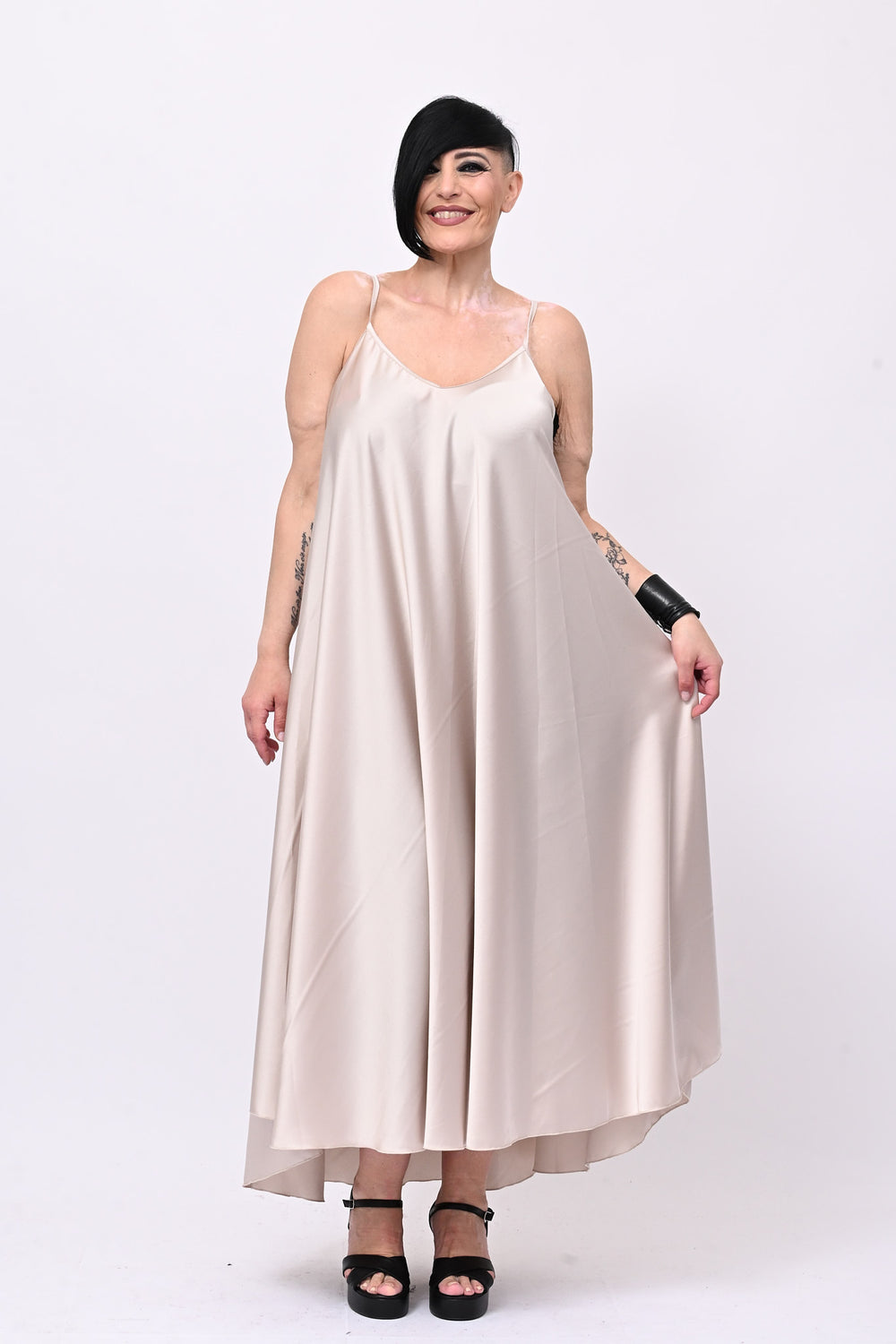 Abito sottoveste raso - Nude