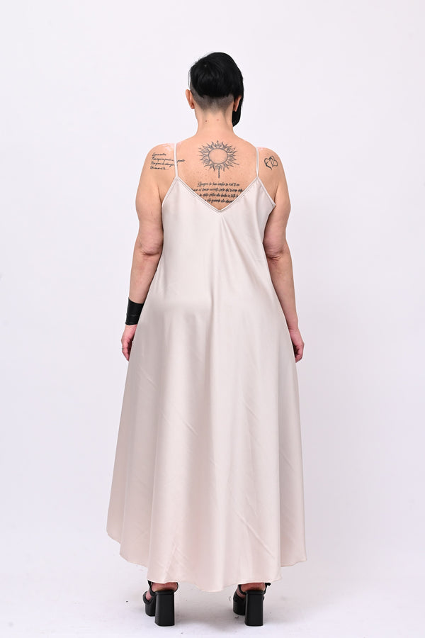 Abito sottoveste raso - Nude