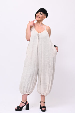 Jumpsuit lino palloncino - Burro