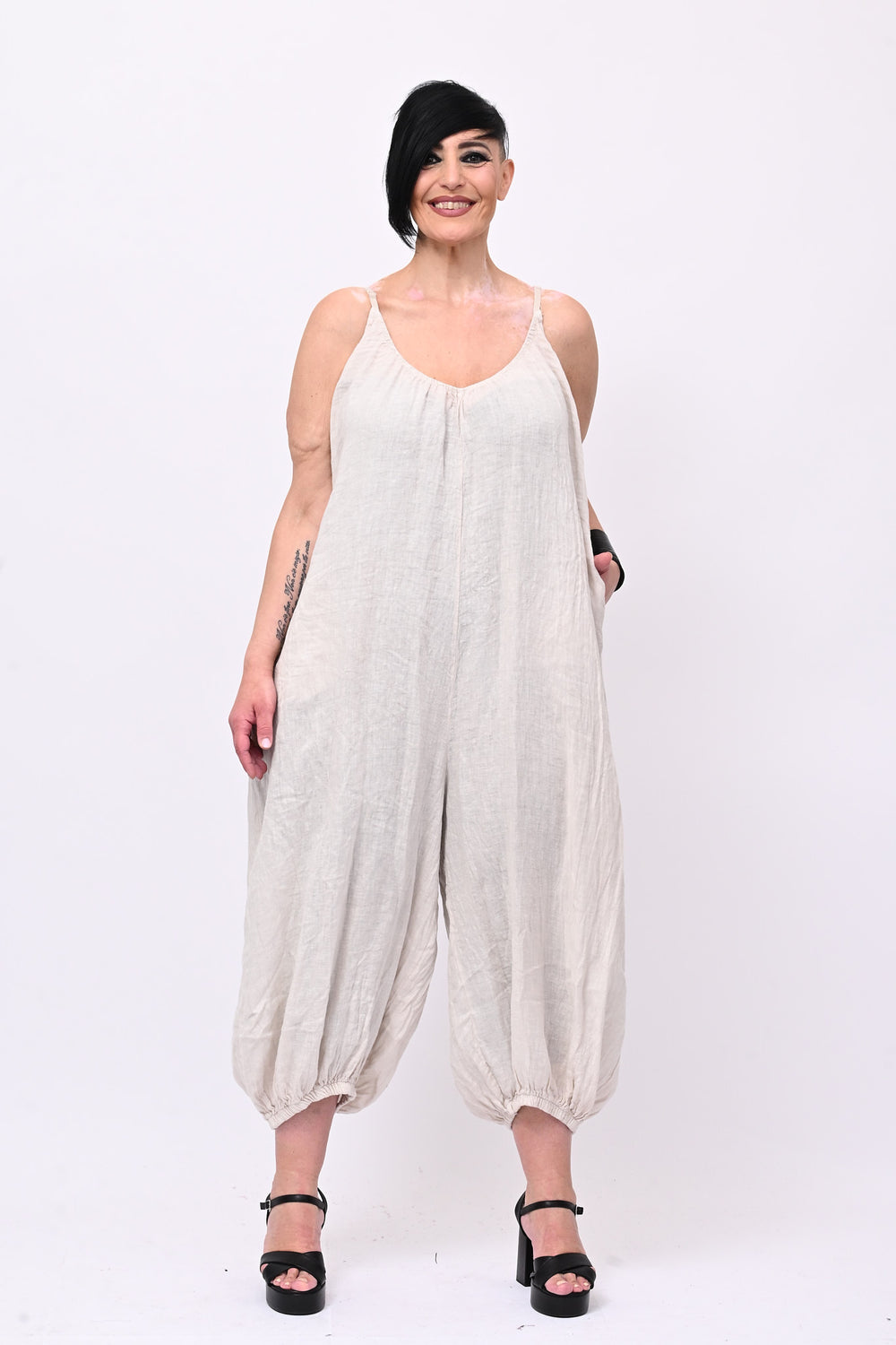 Jumpsuit lino palloncino - Burro