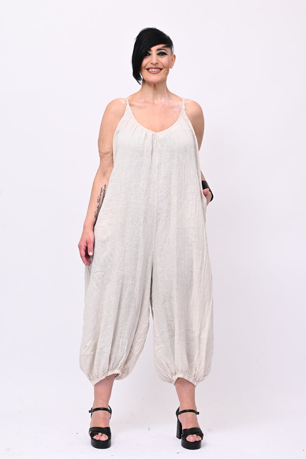 Jumpsuit lino palloncino - Burro