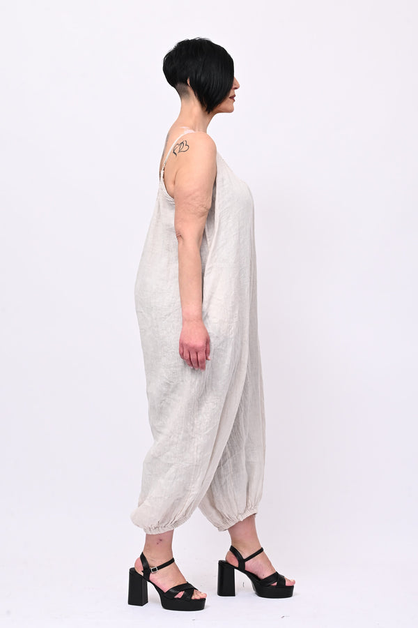 Jumpsuit lino palloncino - Burro