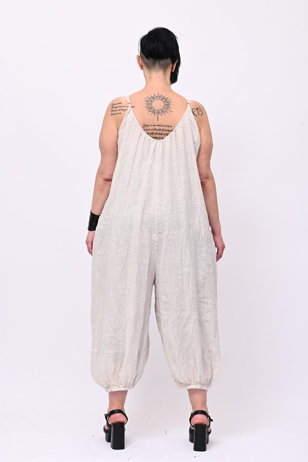 Jumpsuit lino palloncino - Burro
