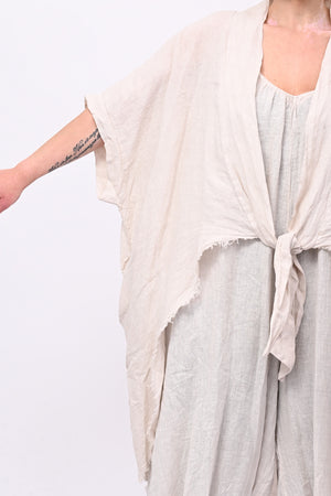 Kimono lino laccio - Burro