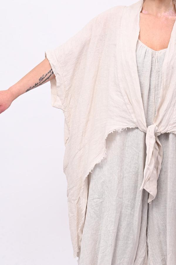 Kimono lino laccio - Burro