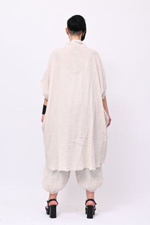 Kimono lino laccio - Burro