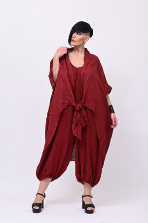 Kimono lino laccio - Vino