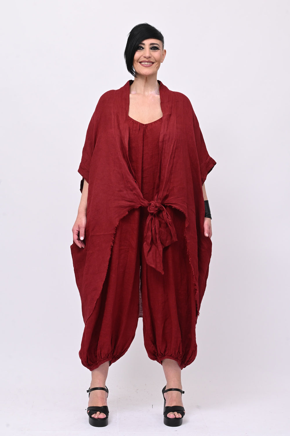 Kimono lino laccio - Vino