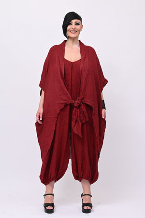 Kimono lino laccio - Vino