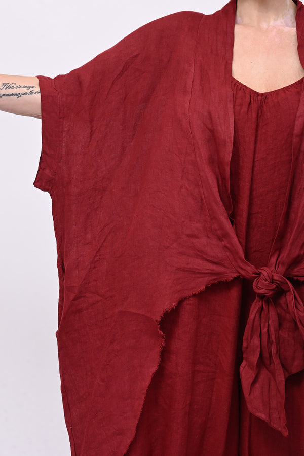 Kimono lino laccio - Vino