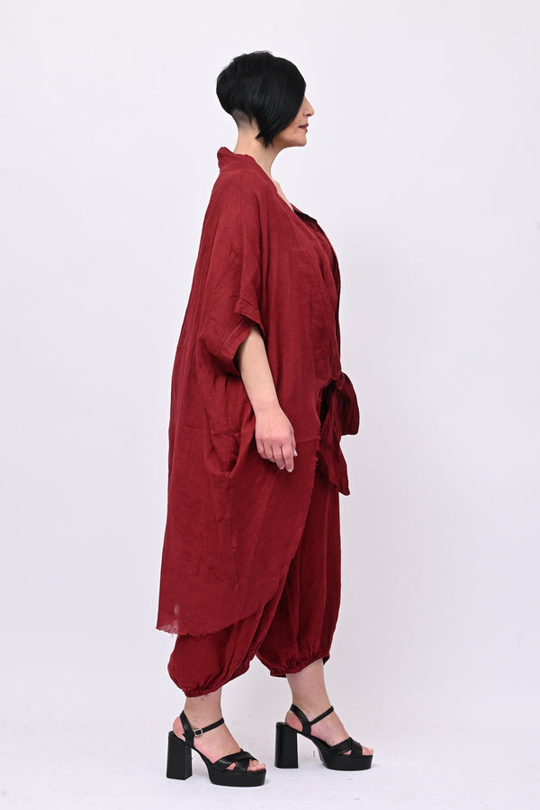 Kimono lino laccio - Vino