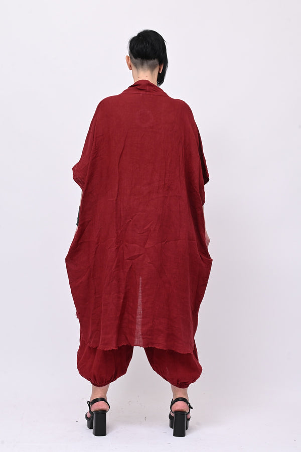 Kimono lino laccio - Vino