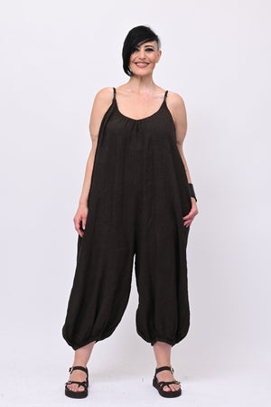 Jumpsuit lino palloncino - MORO