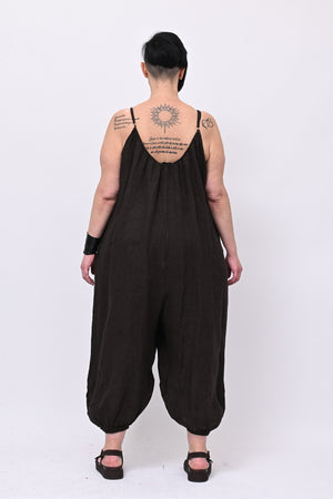 Jumpsuit lino palloncino - MORO