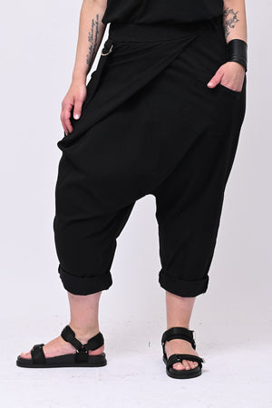 Pantalone cavallo basso fibbia - Nero