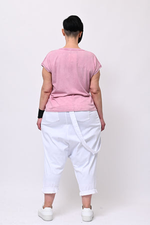 Pantalone cavallo basso fibbia - Bianco