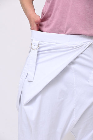 Pantalone cavallo basso fibbia - Bianco