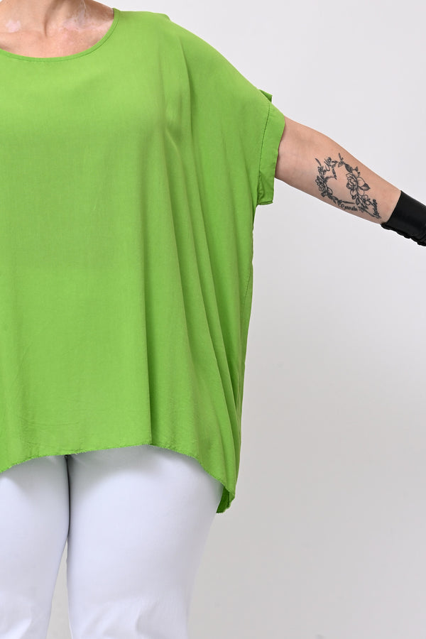 Blusa over viscosa - Verde acido