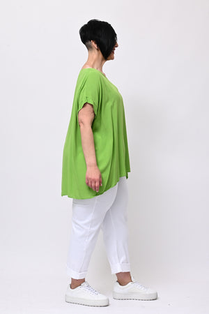 Blusa over viscosa - Verde acido