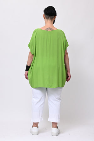 Blusa over viscosa - Verde acido