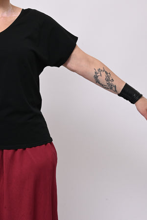 T-shirt doppia V - Nero