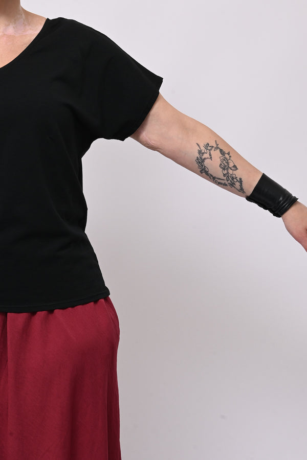 T-shirt doppia V - Nero