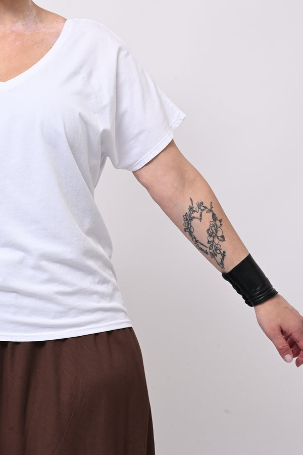 T-shirt doppia V - Bianco