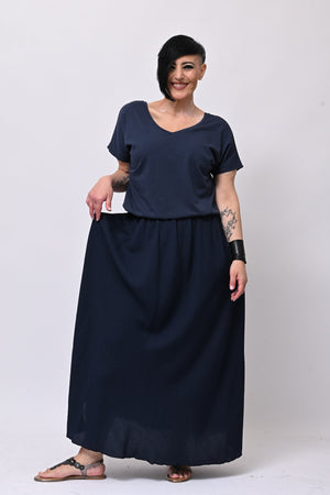 T-shirt doppia V - Blu