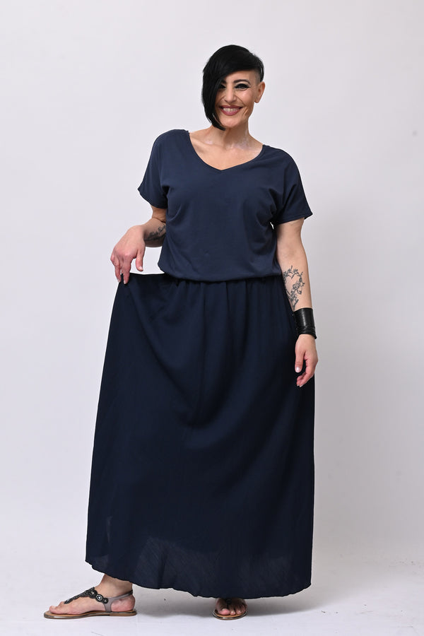 T-shirt doppia V - Blu