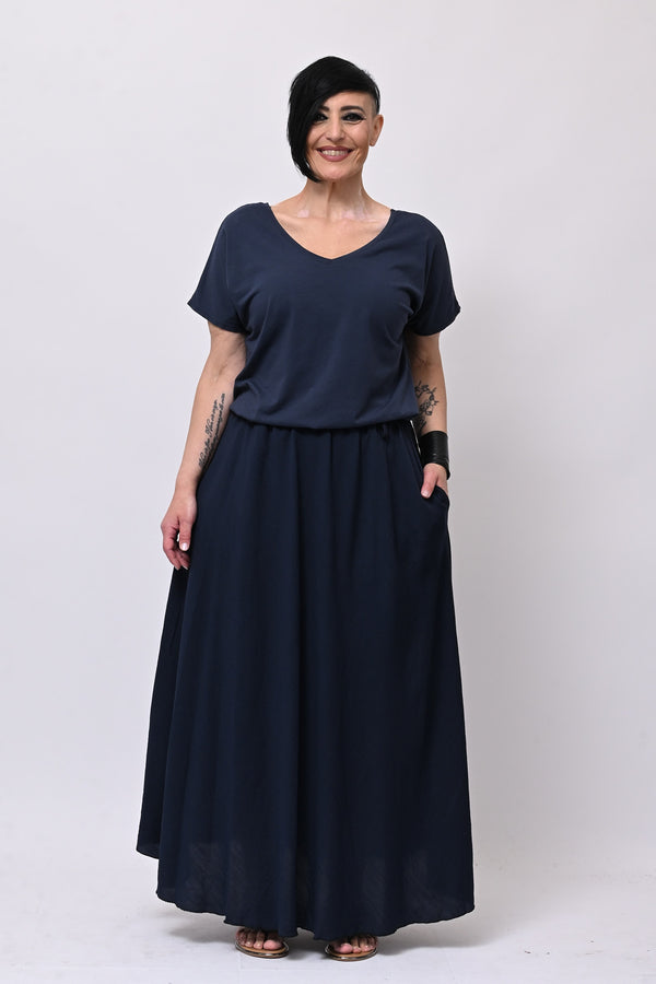 T-shirt doppia V - Blu