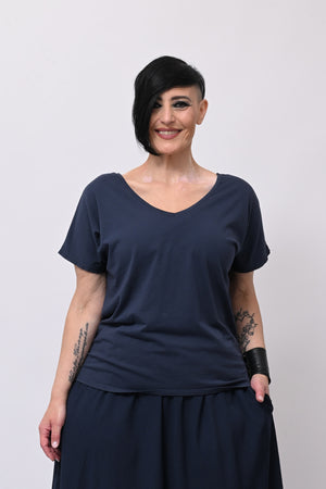 T-shirt doppia V - Blu