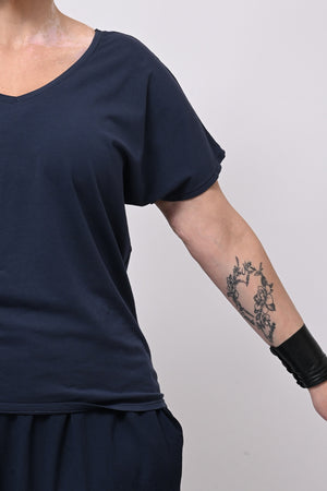 T-shirt doppia V - Blu
