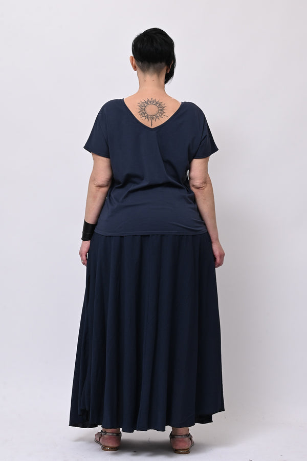 T-shirt doppia V - Blu