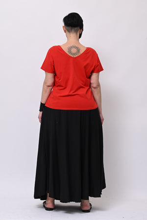 T-shirt doppia V - Rosso