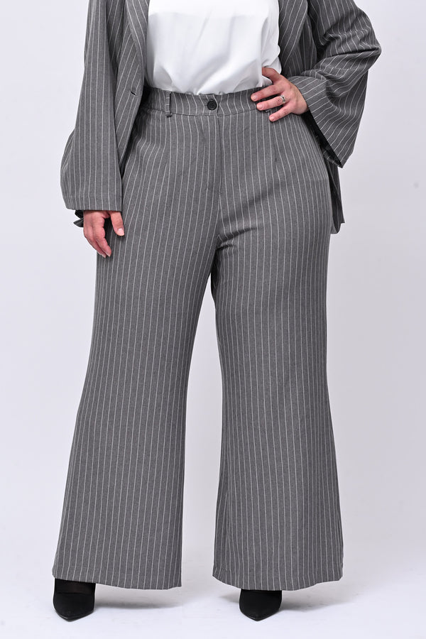 Completo gessato cinta - Grigio