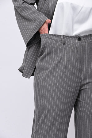 Completo gessato cinta - Grigio