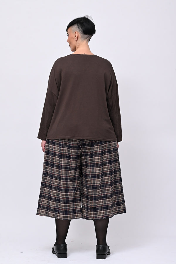 Maglia scollo V borchie - Moro