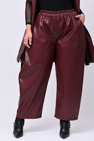 Completo ecopelle gilet - Vino