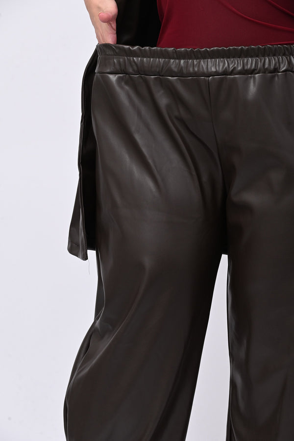 Completo ecopelle gilet - Moro