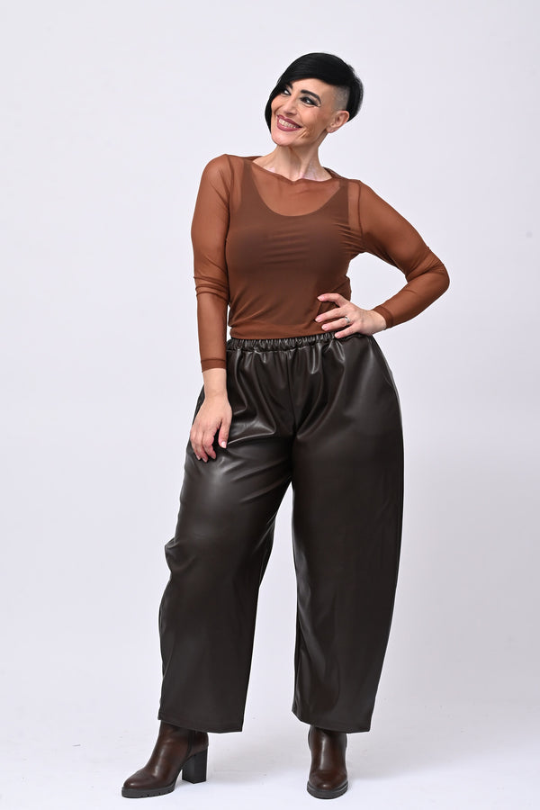 Maglia tulle lunga - Bruciato