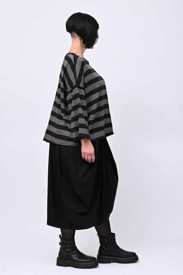 Felpa righe scatola - Nero